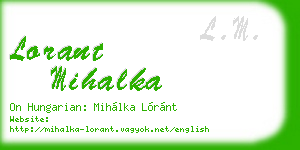 lorant mihalka business card